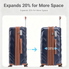 Rosamo 5 Piece Luggage Set Expandable Hardside Spinner Tsa Lock Metallic Blue