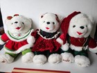 2002 2005 Walmart Christmas Snowflake 3 Teddy Bears  White Girl boy 14  