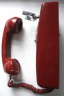 Vintage Western Electric Bell Telephone Red Rotary Dial Wall Phone  1958 Works 