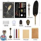 Karhood Quill Pen And Ink Set - Feather Calligraphy Dip Pen With Wax Seal Sta
