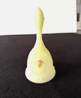 Vintage Holly Fenton Custard Glass 6 3 4  Bell Handpainted By Pam A   1970s 