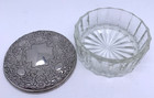 Godinger Glass Powder Puff Jar With Silver Plated Lid Vintage