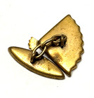 Rare Vintage Asian Scene On Realistic Fan Button - 13 16   e1 