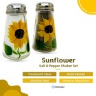 Hand-painted Sunflower Glass Salt   Pepper Shaker Set - Elegant Gift Boxed Kit