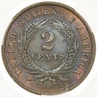 1864 2c Cacg Ms64 Cac Small Motto Two Cent Piece