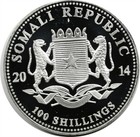 2014 Somalia African Wildlife Elephant 1 Oz Silver 100 Shillings Bu  9999 Fine