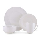Kendall 16 Piece Dinnerware Set - White Porcelain Modern Tableware With Coupe   