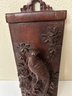 Vintage Chinese Wood Carving Bird Sculpture Flowers 10    Antique