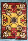 Antique 1910s Tobacco Felt 8 5x5 75 Geometric Southwestern Rug Pattern Flannel