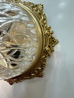 Vintage Crystal   Bronze Flush Mount Ceiling Light Fixture     Signed French