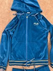 Vintage Fila Women s Teal Green Velour Tracksuit Track 2 Piece Size M s Read