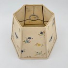 Vintage Off White Fabric Floral 6 Panel Hexagonal Boned Lamp Shade - Retro