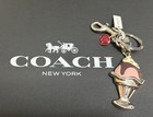 Nwt Coach Ice Cream Sundae Bag Charm Silver Key Ring F26576 W dust Bag 