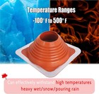 High Temp Silicone Chimney Boot For Metal Roof Vent Pipes  Fits 6  To 11