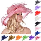 A341 Women Wide Brim Kentucky Derby Dress Sun Floral Hats Floppy Church Wedding