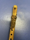 Native American Style Cedar Flute With Face Hand Made Wood
