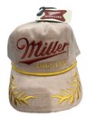 Miller High Life Beer Rope Trucker Snapback Hat Cap Retro 80   s Tan Corduroy New