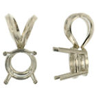 2mm - 12mm Round 14k White   Yellow Gold 4 Prong Pendant Setting 0 05ct - 5 00ct