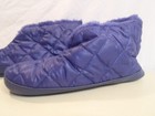Vintage Hanes Quilted Slippers Blue Women s X-large 9 1 2 - 10 1 2 Made In Usa