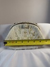 Vintage Walborg France Ivory Glass Beaded Evening Bag Gold Chain Bridal Purse