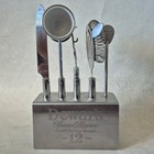 Dewar s Scotch Whisky Logo 6-pc Bartender s Metal Cocktail Tool Set   4 Oz Flask