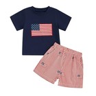 4th Of July Baby Boy Outfit Toddler Patriotic American Flag 3-4t A8 Navy Blue
