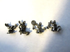 Vintage Miniature Pewter Bunny Rabbit Set In Box 4 Figurines Sports Easter 1 5 