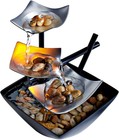 Indoor Tabletop Water Fountain Zen Stone Waterfall Desk Office Relaxation Decor
