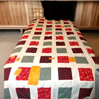 Rustic Cheer Christmas Quilt Handmade Repurposed Fabrics 55  X 76 