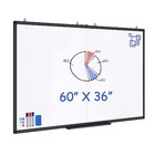 Large Magnetic Whiteboard   60 X 36 Magnetic Dry Erase 60x36 Black Style B