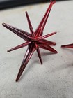 Lot 2 Vintage Mcm Red Plastic Sputnik Atomic Star Space Age Christmas Ornaments