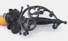 Antique Sterling Silver Sword Style Hat Pin Art Nouveau Victorian Amber    