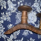 Vntg Handmade Wooden Candelabra 3 Candle Holder  52
