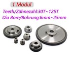 Bore 6-15mm 1 Mod Spur Gear Pinion C45 Steel Gear Motor Gear With Steps 30t-125t
