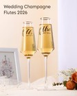 Wedding Champagne Flutes Glasses Set Of 2  Hand Blown Wedding Toasting Flutes   