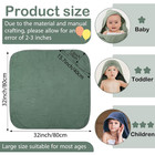 6 Pcs Baby Muslin Hooded Bath Towels And Washcloths  32 X 32 Inch Green  Blue 