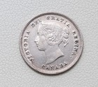 1891 9 9 Canada Queen Victoria Silver 5c 5 Cents Coin  f16