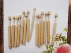 Lace Bobbins Decor   14 In Clear Glass French Yogurt Pot   Mostly Hand Carved 