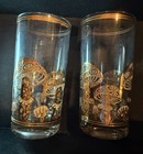 Culver  Ltd 22k Gold Mushroom Glasses Set Of 2