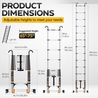 Telescoping Ladders 12 5 Ft Telescopic Ladder With Triangle Stabilizers And