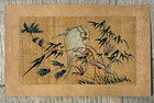 Set Of 4 Vintage Chinese Hand Painted Silk Artwork Flowers Birds Postcards