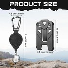 2 Pack Retractable Keychain With Id Card Holder  Heavy Duty Carabiner Badge Hold