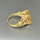 Natural Citrine Sterling Silver Gold Vermeil Emerald Cut Citrine Statement Ring