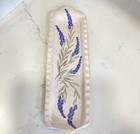 Stoneware Rectangular Serving Dish Tray Signed Studio Pottery Blue Floral Decor