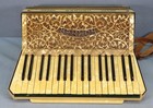 Vintage M Hohner 120 Piano Accordion Art Deco Period Mother Of Pearl W case