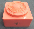 Vintage Pink Evyan Art Nouveau Loose Face Powder Plastic Box   Pink Puff