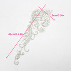 One Pair 3d Beaded Embroidery Sequin Lace Applique Sew On Flower Fabric Collar P