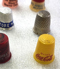 Vintage Plastic Metal Silver Thimbles Lot Of 15