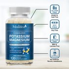 Potassium Magnesium Supplement 120 Capsules Support Muscle Bone Heart Health
