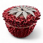 Strawberry Sweetgrass Basket Mohawk Handmade Native American Annabelle Oakes Vtg